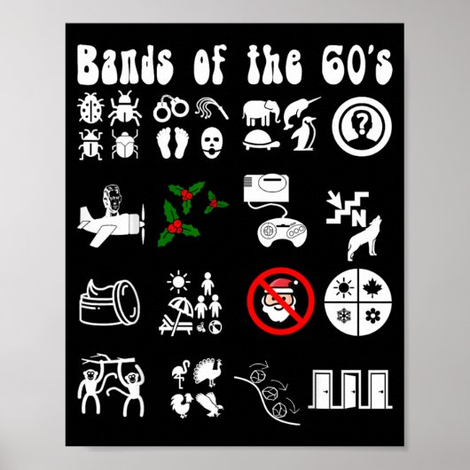 Grappige Nerdy Iconische Pop Rock Bands uit de Jar Poster (Voorkant)