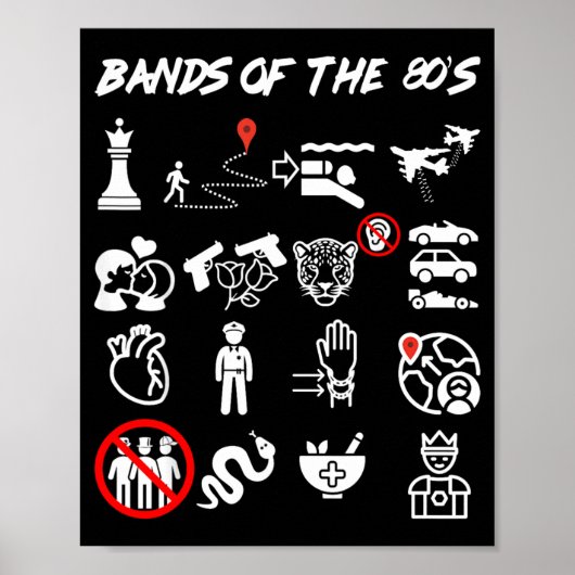 Grappige Nerdy Iconische Pop Rock Bands uit de Jar Poster (Voorkant)