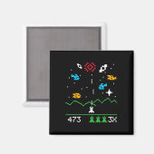 Grappige Nerdy Vintage Astrospace Videogamer Geek Magneet (Voorkant / Achterkant)