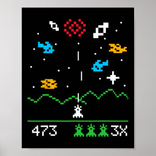 Grappige Nerdy Vintage Astrospace Videospeler Geek Poster
