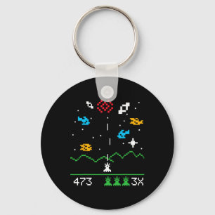 Grappige Nerdy Vintage Astrospace Videospeler Geek Sleutelhanger