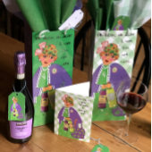 Grappige nerveuze wijndame wijn cadeautas