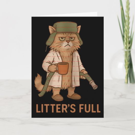 Grappige nest vol kat koffie kerst kat moeder C Kaart (Voorkant)