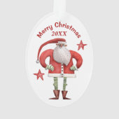 Grappige Nette tot Bewezen Stoute Kerstman Ornament (achterkant)