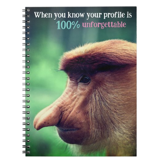 Grappige neusaap notitieboek (Voorkant)