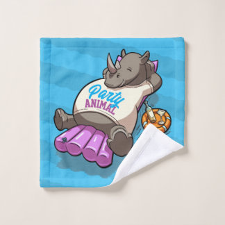 Grappige Neushoorn Feest Beest Opblaasbaar Cartoon Washandje