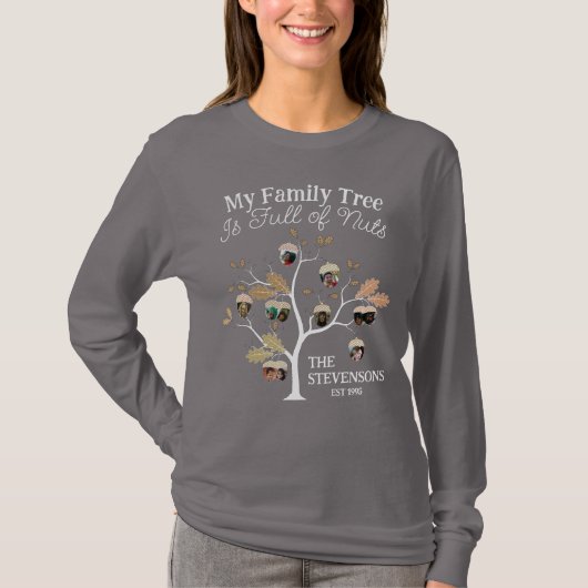 Grappige neutrale foto Family Tree is vol met note T-shirt (Voorkant)