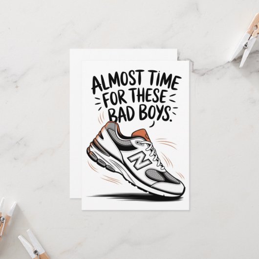 Grappige New Balance Verjaardagen Vaderdag Nieuwe  Kaart (Voorkant / Achterkant in situ)