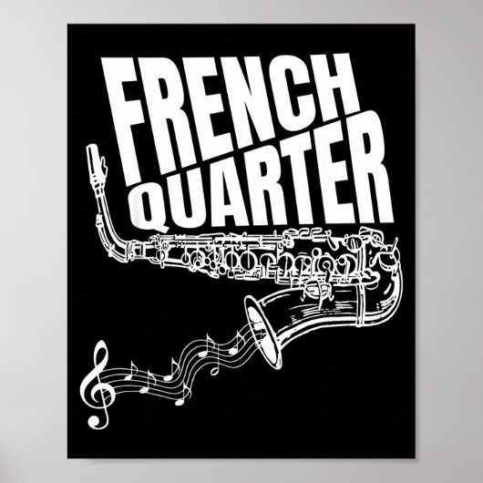 Grappige New Orleans Mardi Gras Jazz Saxofoon Poster (Voorkant)
