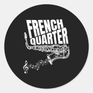 Grappige New Orleans Mardi Gras Jazz Saxofoon Ronde Sticker