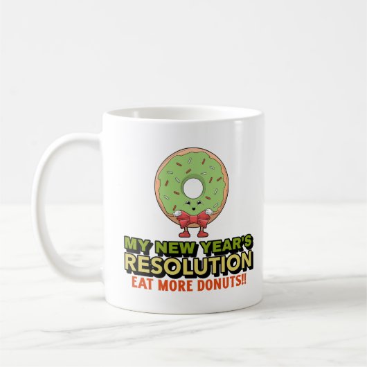 Grappige New Year's resolutie-Eet meer donuts Koffiemok (Links)