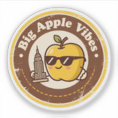 Grappige New York Apple zonnebril Retro Sticker (Voorkant)