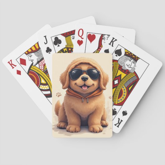 Grappige Newfoundland Kawaii Hond Pokerkaarten (Achterkant)