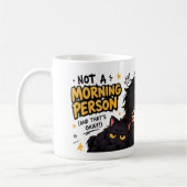 Grappige Niet 's Ochtends Mens Coffee Chibi Kat Koffiemok (Links)