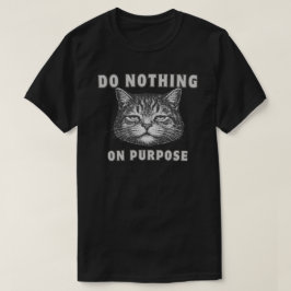 Grappige “Nietsdoen” Luie Kat Minimalist T-shirt