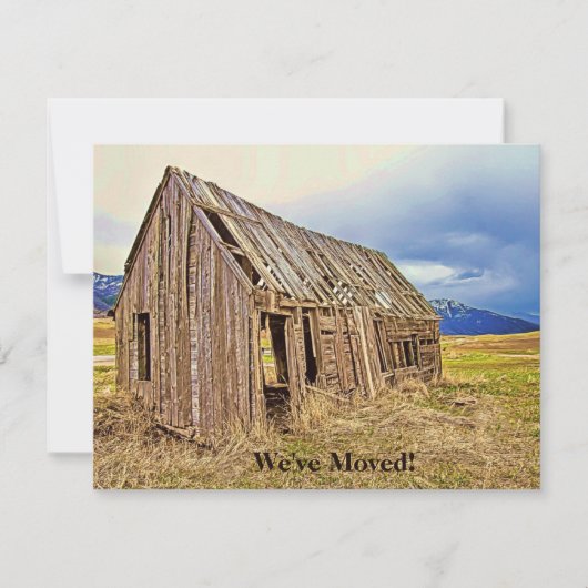 Grappige Nieuw Adres Aankondiging Rustiek (Voorkant)