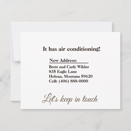 Grappige Nieuw Adres Aankondiging Rustiek (Achterkant)