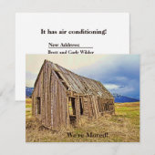 Grappige Nieuw Adres Aankondiging Rustiek (Voorkant / Achterkant)