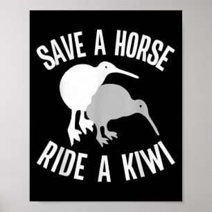 Grappige Nieuw-Zeeland Kiwi Meme Quote Sla Een Paa Poster