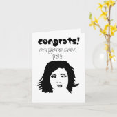 grappige nieuwe baan felicitaties kaart (Gele Bloem)
