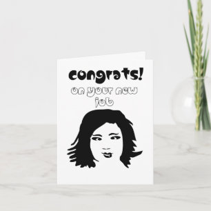 grappige nieuwe baan felicitaties kaart
