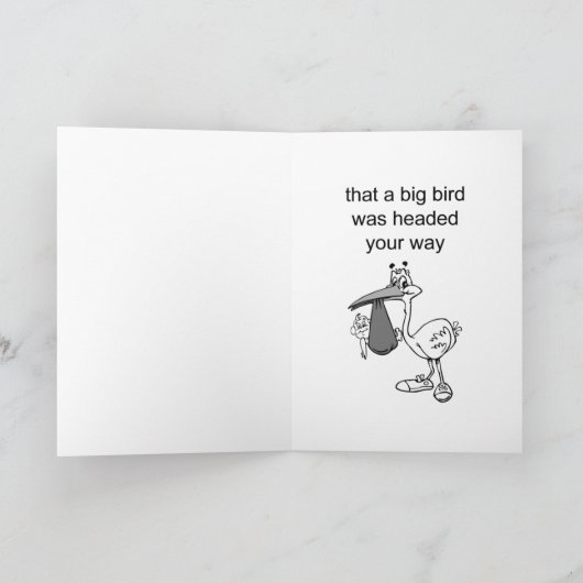 Grappige nieuwe baby gefeliciteerd bedankkaart (Binnen)