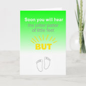 Grappige nieuwe baby gefeliciteerd kaart (Voorkant)