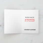 Grappige nieuwe baby gefeliciteerd kaart (Binnen)