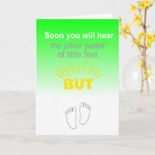 Grappige nieuwe baby gefeliciteerd kaart (Gele Bloem)