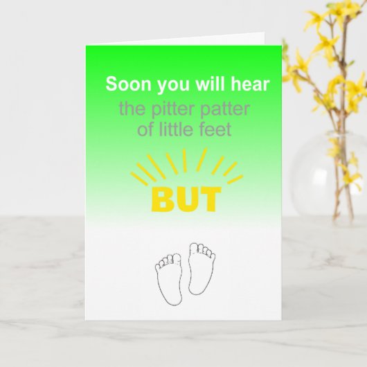 Grappige nieuwe baby gefeliciteerd kaart (Gele Bloem)