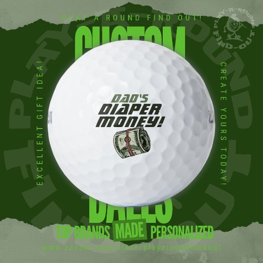 Grappige Nieuwe Golf Vader Luier Geld Cash Rol Wed Golfballen