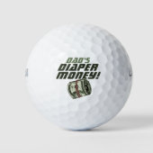 Grappige Nieuwe Golf Vader Luier Geld Cash Rol Wed Golfballen (Voorkant)