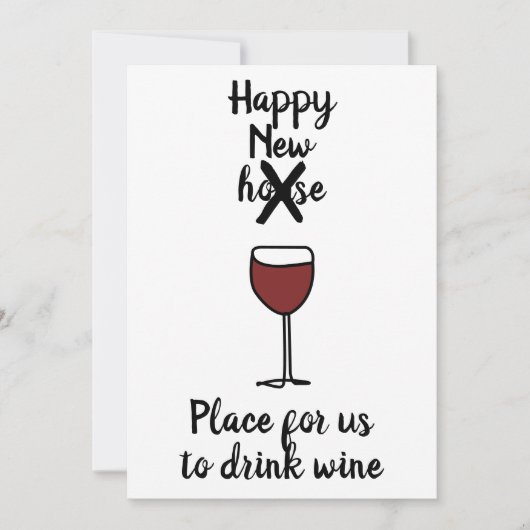 Grappige nieuwe huis wijn aankondiging (Voorkant)