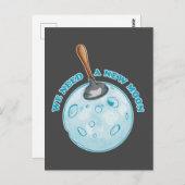 Grappige nieuwe maan astronomie briefkaart (Voorkant / Achterkant)