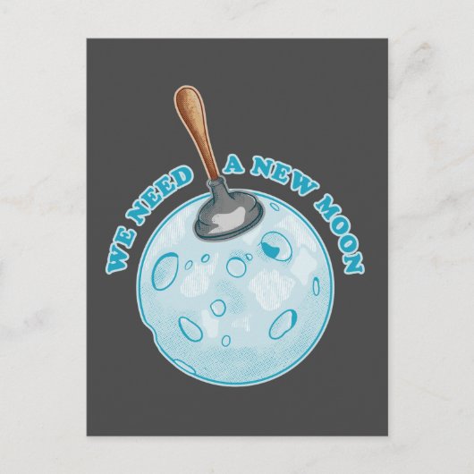 Grappige nieuwe maan astronomie briefkaart (Voorkant)