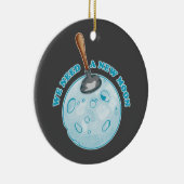Grappige nieuwe maan astronomie keramisch ornament (Rechts)