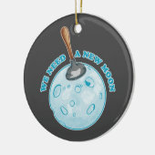 Grappige nieuwe maan astronomie keramisch ornament (Links)