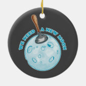 Grappige nieuwe maan astronomie keramisch ornament (Achterkant)