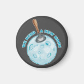 Grappige nieuwe maan astronomie magneet (Voorkant)