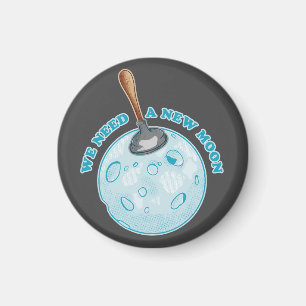 Grappige nieuwe maan astronomie magneet
