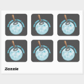 Grappige nieuwe maan astronomie vierkante sticker (Vel)