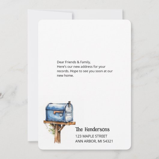 Grappige Nieuwe Mail Carrier Bewegende Aankondigin (Achterkant)