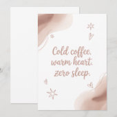 Grappige nieuwe mama Kaart – Cold Coffee Edition (Voorkant / Achterkant)