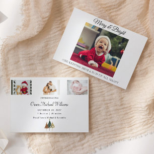 Grappige Nieuwe Ouders Kerstmis Geboorte Aankondig