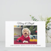 Grappige Nieuwe Ouders Kerstmis Geboorte Aankondig (Staand voorkant)