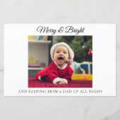 Grappige Nieuwe Ouders Kerstmis Geboorte Aankondig (Voorkant)