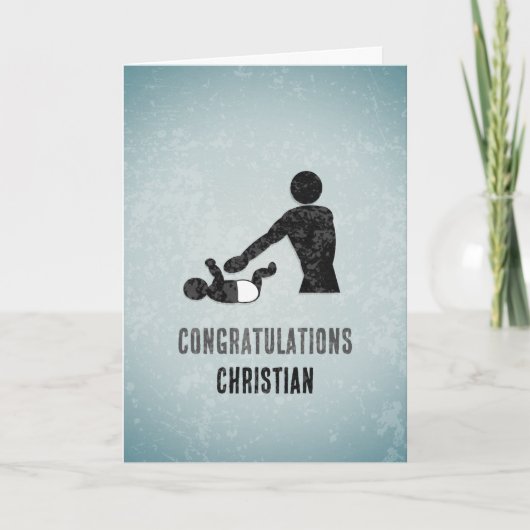 Grappige nieuwe papa - Baby verandering vaderschap Kaart (Voorkant)