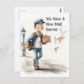 Grappige nieuwe postbode bewegende aankondiging briefkaart (Voorkant / Achterkant)