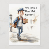 Grappige nieuwe postbode bewegende aankondiging briefkaart (Voorkant)