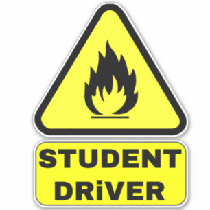 Grappige nieuwe student driver (Let op tiener driv Sticker